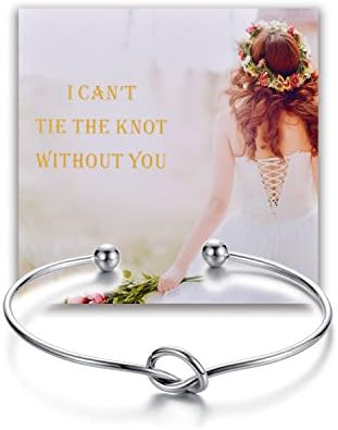Bridesmaid Gifts Love Knot Bracelets With Warmth Card Gift Sliver Tone For Friend Sister Family (4)