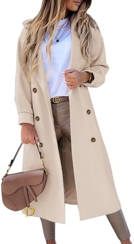 Amazon.com: Womens Classic Coat Lapel Collar Open Front Belted