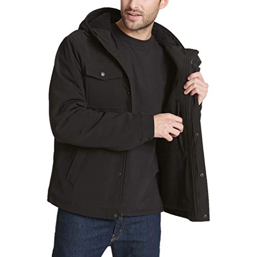 levi's men's soft shell hooded trucker jacket with sherpa fleece lining
