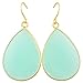 rockcloud Crystal Stone Dangle Hook Earrings Waterdrop Gold Plated