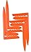 Limin Claim-it Stakes for Beach Towels,Orange,Set of 4