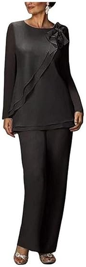 women's plus size chiffon pant suits