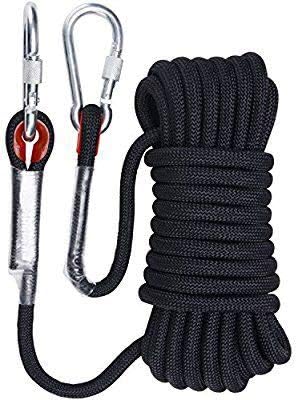 NAWEIDA 10 mm Outdoor Rock Climbing Rope, Fire Escape Safety Parachute Static Rope