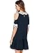 Romwe Women's Casual Lace Applique Cold Shoulder Keyhole Back Ruffle Hem Tee Top Dress