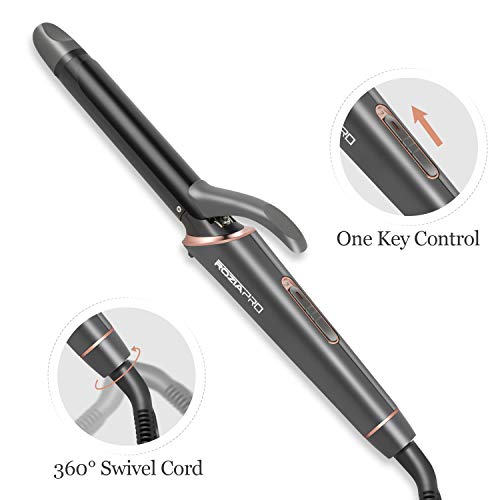 Curling Iron 1 Inch Hair Curling iron wand Ceramic Tourmaline Coating Curling Wand Instant Heat up to 470°F (Dual Voltage,Include Heat Resistant Glove) - Thumbnail 5