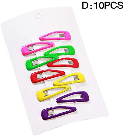 MNEFEL 10pcs fermagli per capelli a scatto Barrette per capelli per bambini, ragazze e donne Clip di capelli in metallo Snap Barrettes Accessori