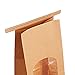 GSSUSA Bakery Bags Paper Treat Bags Resealable Kraft Paper Bags Cookie Popcorn Bags with Windows, 3.54x2.36x6.7, Pack of 100 (Brown)