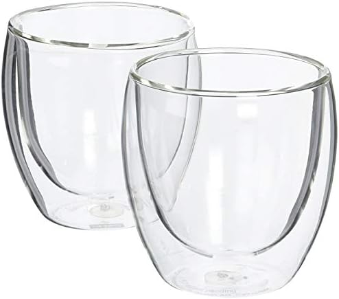K Creations Double Wall Glass Mugs (Transparent) | Insulated Coffee Mugs | Set of 2 | 254 ml
