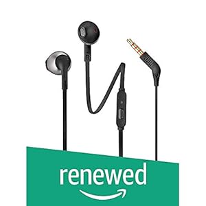 (Renewed) JBL Tune 205 Pure Bass Metal Earbud Headphones with Mic (Black)