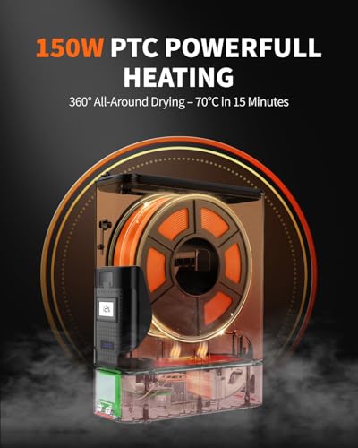 JAYO 3D Filament Dryer, 150W PTC Heater, Drying and Storage Box, Integrated Hygrometer, Stackable Design, Compatible 1.75/2.85mm (PLA, PETG, ABS, Nylon, TPU)