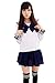 Ninimour- Japan School Uniform Dress Cosplay Costume Anime Girl Lady Lolita (L, Long-deep blue)