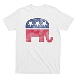 Republican Elephant Mens White Distressed T-shirt