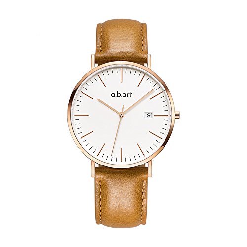 abart Wrist Watch for Men his Watches FB41 Analog Crystal Sapphire Roman Numerals Watches (Clear dial Brown Strap)