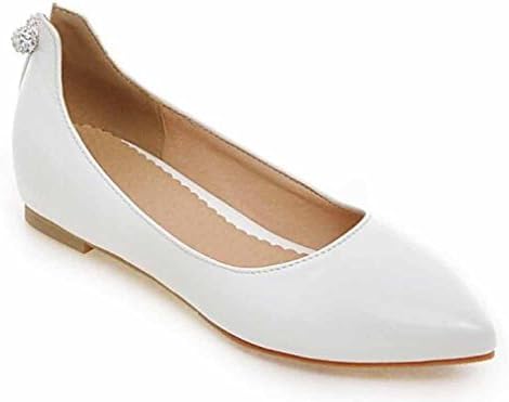 SHOWHOW Women's Elegant Rhinestone Pointed Toe Low Top Slip On Low Heel Dressy Flat Shoes