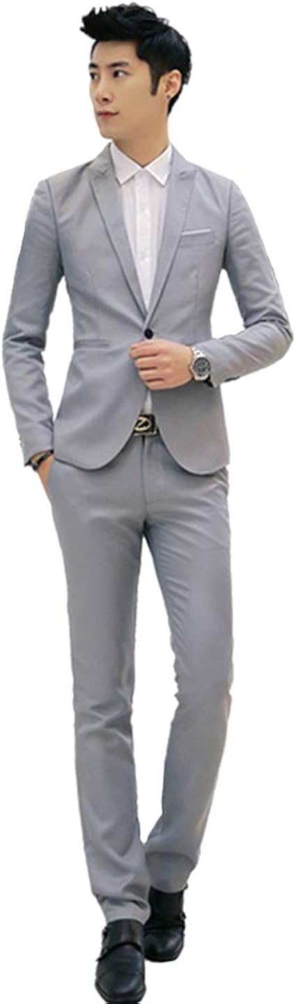 Amazon Co Jp Xfentech ビジネス ビジネスウェア メンズ ブレザー スリムフィット ジャケット ズボン 2ピース スーツ 服 ファッション小物