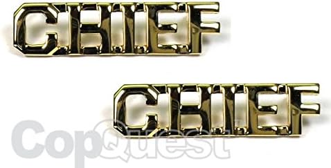 Collar Insignia - 3/8-inch high - Pair - CHIEF - Gold