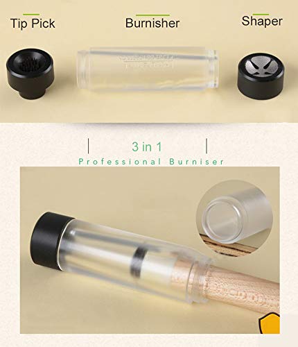 3 in 1 Billiards Pool Cue Tip Repair Tool Accessories File Radian Shape Tip Prick Burnisher - Thumbnail 5