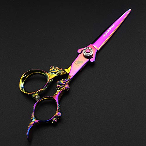 6.0" Professional Japan 440C Hair Cutting Shears - Salon Hair Blending/Thinning/Texturizing Scissor for Barber or Home Use