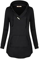 Miusey Womens Long Sleeve Pullover Hoodie Tunic Sweatshirts with Kangaroo Pocket