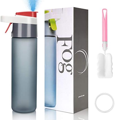 Xpoliman Large Spray Sports Water Bottle 20 Oz, Drinking and Spraying Misting Bottle for Humidification and Cooling with Atomizing Device Squeeze Bottle - BPA Free Fitness Sports Water Bottle-Blue