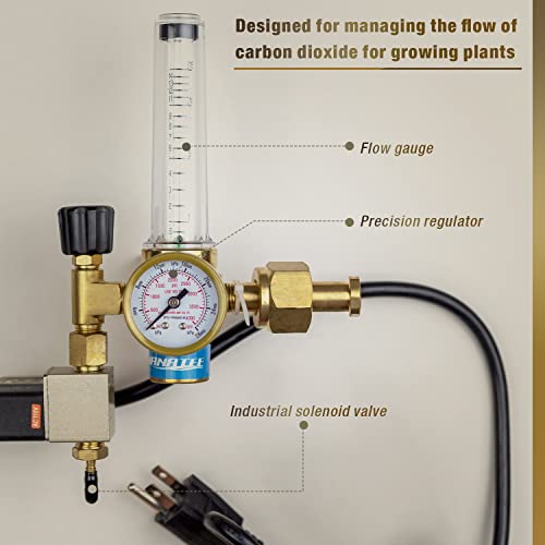 MANATEE CO2 Regulator Emitter System with Solenoid Valve Flowmeter for