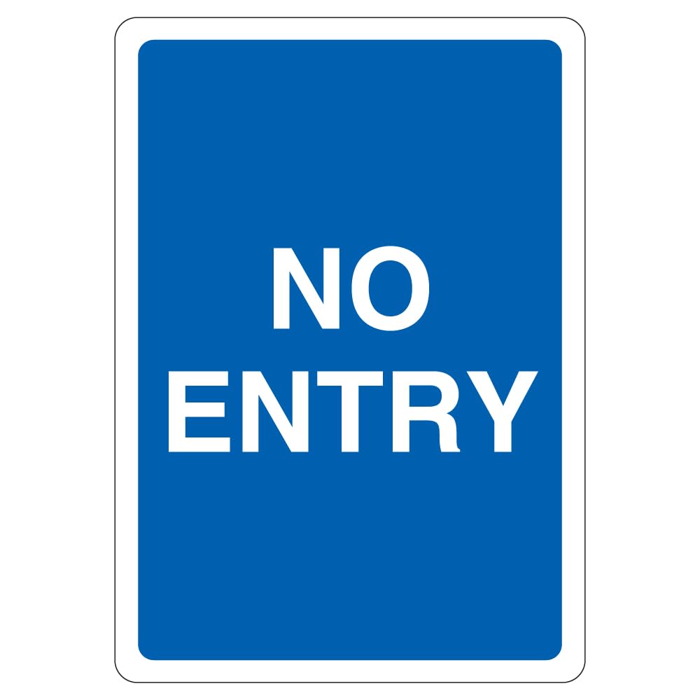 V Safety No Entry - Blue 210 x 297 mm (A4) - 3mm Reflective Aluminium Composite Safety Sign