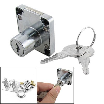 uxcell Silver Tone Safety Cabinet Drawer Deadbolt Lock w 2 Keys