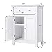 Tangkula White Bathroom Cabinet, Freestanding Wooden Storage Cabinet w/Large Drawer & Cabinet, 2 Doors, 3 Heights Adjustable Shelf, Bathroom Storage for Living Room Kitchen (White)