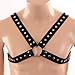 Leather Harness for Men, Premium Adjustable Body Chest Shoulder Harness Belt for Clubwear Parties, Black