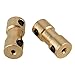 BQLZR Golden 2mm x 2mm Brass Joint RC Aircraft Motor Shaft Coupling Adapter Connector Pack of 2