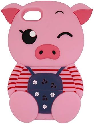 Samsung Galaxy Note 4 Case, Maoerdo Cute 3D Cartoon Pink Stripes Pig Silicone Rubber Phone Case Cover for Samsung Galaxy Note 4