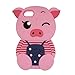 Samsung Galaxy S8 Plus Case, Maoerdo Cute 3D Cartoon Pink Stripes Pig Silicone Rubber Phone Case Cover for Samsung Galaxy S8 Plus