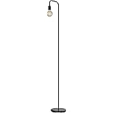 Globe Electric 12937 Holden 70" Floor Lamp, Black, Satin Finish, in-Line On/Off Foot Switch