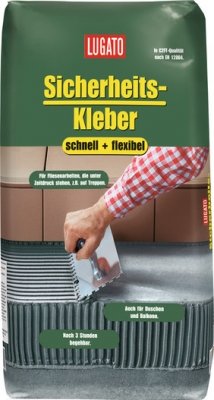 Lugato Sicherheitskleber schnell + flexibel 25 kg - Wasserfester Fliesenkleber