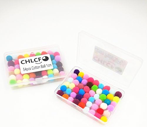 (54Pack) CHLCF Essential Oil Difusser Necklace Locket Pendant Mixed Colorful Replace 1cm Cotton Ball With Jewelry Box