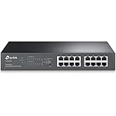 TP-Link 16-Port Gigabit Rackmount Easy Smart Web-Managed PoE Plus Switch, 8-Port, 802.11at, 150W, PoE Auto Recovery, Black (T