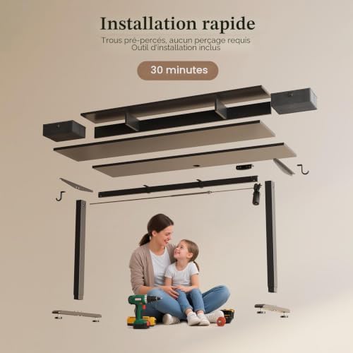 Bureau électrique réglable en Hauteur 100x60 cm avec 2 tiroirs