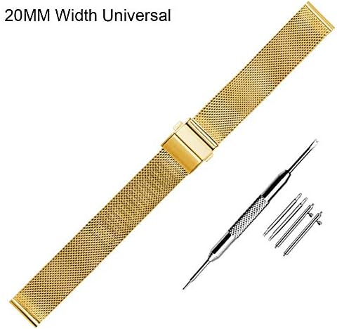 earlyad For Milanese Strap Stainless Steel Quick Release Replacement Double Press Clasp(Double Raw Ear + Double Needle + Disassembly Tool)