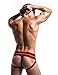 F plus R Mens Strip Waistband Athletic Supporter Jockstrap Sexy Swimwear Red Small