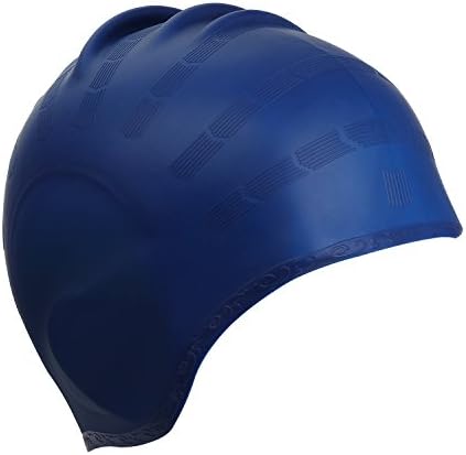 Kinsports Silicone Organic Anti-Allergy Elasticity Durable Swimming Cap, Does Not Pull Hair, Suitable for Short Hair Lady, Men and Children, Navy Blue