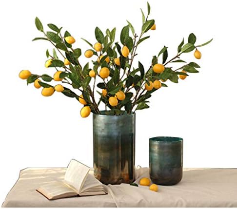 Miguor Artificial Fruits Decoration Office Decor Fake Plants Table Decor Nearly Real Plastic Fruit Branch for Desk Decoration Ornaments (Big Lemon)
