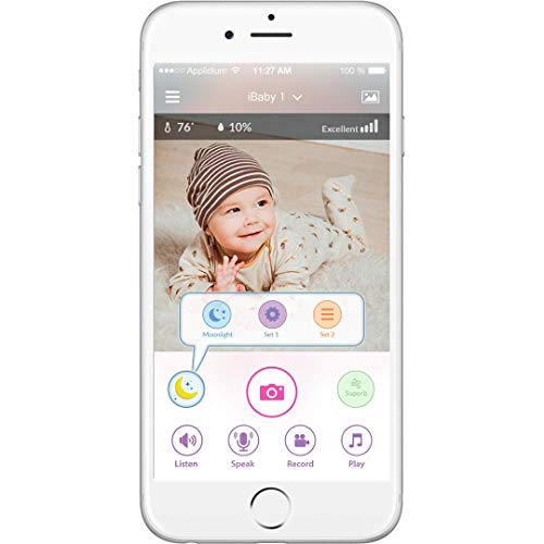 iBaby M7 Premium WiFi Baby Monitor 1080P Wireless Infant Video Camera, Night Vision, Motion and Cry Alert, with Temperature & Humidity Sensors, Air & CO2 Sensors - Thumbnail 3