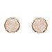Humble Chic Simulated Druzy Studs, Gold-Tone Plated Round Circle Simple Minimalist Crystal Post Ear Stud Earrings for Women, White Created Opal, Simulated Clear Quartz, Opalescent, Simulated Moonstone