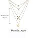 Luxcastle Coin Moon Multilayer Necklace Fashion Women Sequins Pendant Necklace Long Chain
