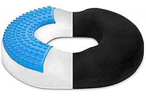 Donut Pillow Seat Cushion Orthopedic Design| Tailbone & Coccyx Memory Foam Gel Pillow | Pain Relief for Hemorrhoid, Pregnancy Post Natal, Surgery, Sciatica, for Home Car or Office Chairs by Lexia
