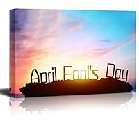 Framed Canvas Wall Art April Day Theme Design Canvas Prints Home Artwork Decoration for Living Room,Bedroom - 12x18 inches