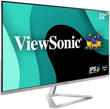 ViewSonic VX3276-MHD 32 Inch 1080p Widescreen IPS Monitor with Ultra-Thin Bezels, Screen Split Capability HDMI and DisplayPort