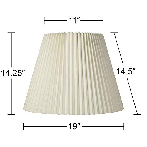 Ivory Pleated Large Lamp Shade 11" Top x 19" Bottom x 14.25" High x 14.