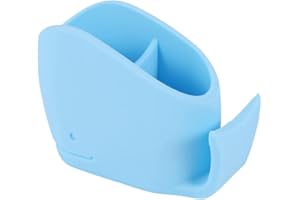 Whale Silicone Toothbrush Holder for Kids, Kids Bathroom Toothbrush, Toothpaste Storage Assistant. Blue