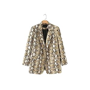 41BRHA5S1jL. SS300 Sweet But Psycho Plaid Blazer Abrigo con Estampado de Serpiente, Estilo Vintage, con Cuello con Muescas, Estilo Retro… 41BRHA5S1jL. SS300